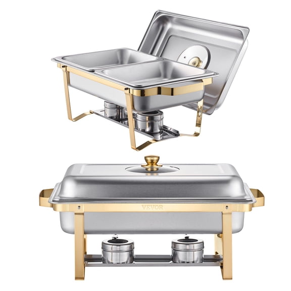 Walmart Same 4 Qt Stainless Steel Chafing Dish Set, 2 Pack - Half Size Buffet Server