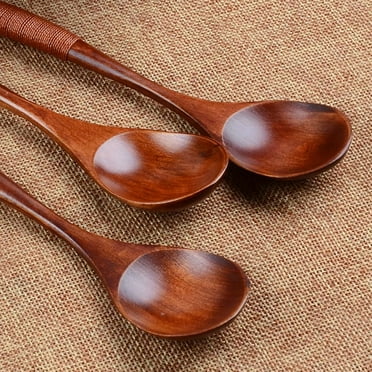 Walmart+Spring Deals! Colanlan 1 Spoon Brown Lot Wooden Spoon Bamboo Kitchen Cooking Utensil Tool Soup Teaspoon Catering