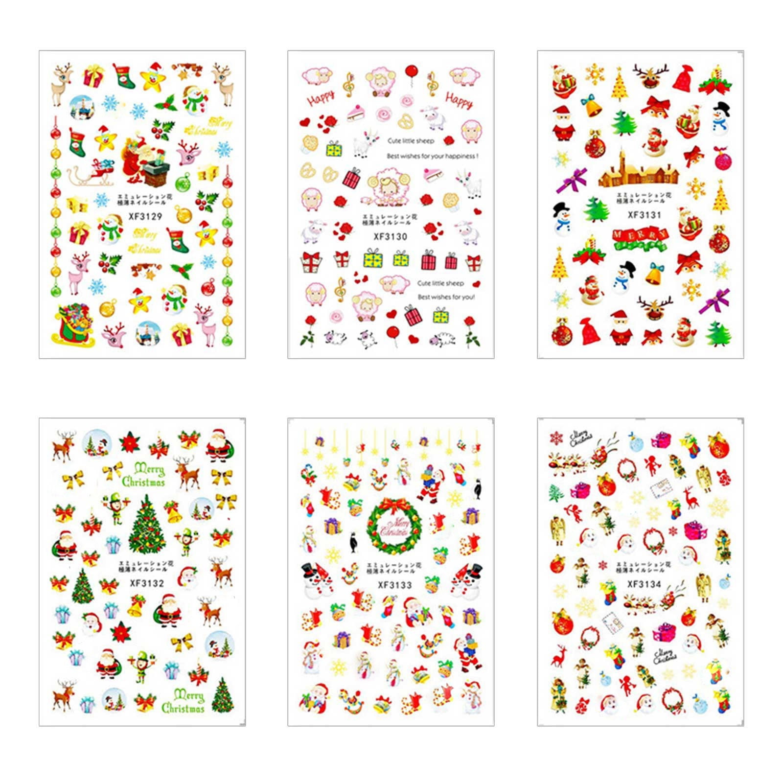 Walmart Week Sales Nail Stickers,Christmas Nail Stickers Set Varied