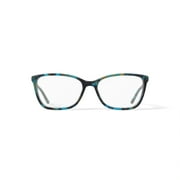 Walmart Womens MC015 Jasmine Square Prescription Eyeglasses with Case, Green Tortoise