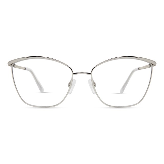 Walmart Women's Rx'able Eyeglasses, Mv016 Chelsea, Silver, 5417140