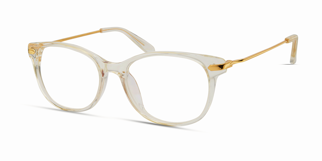 Walmart Women's Rx'able Eyeglasses, Wop69, Crystal Gold, 51-17-145 - image 1 of 7