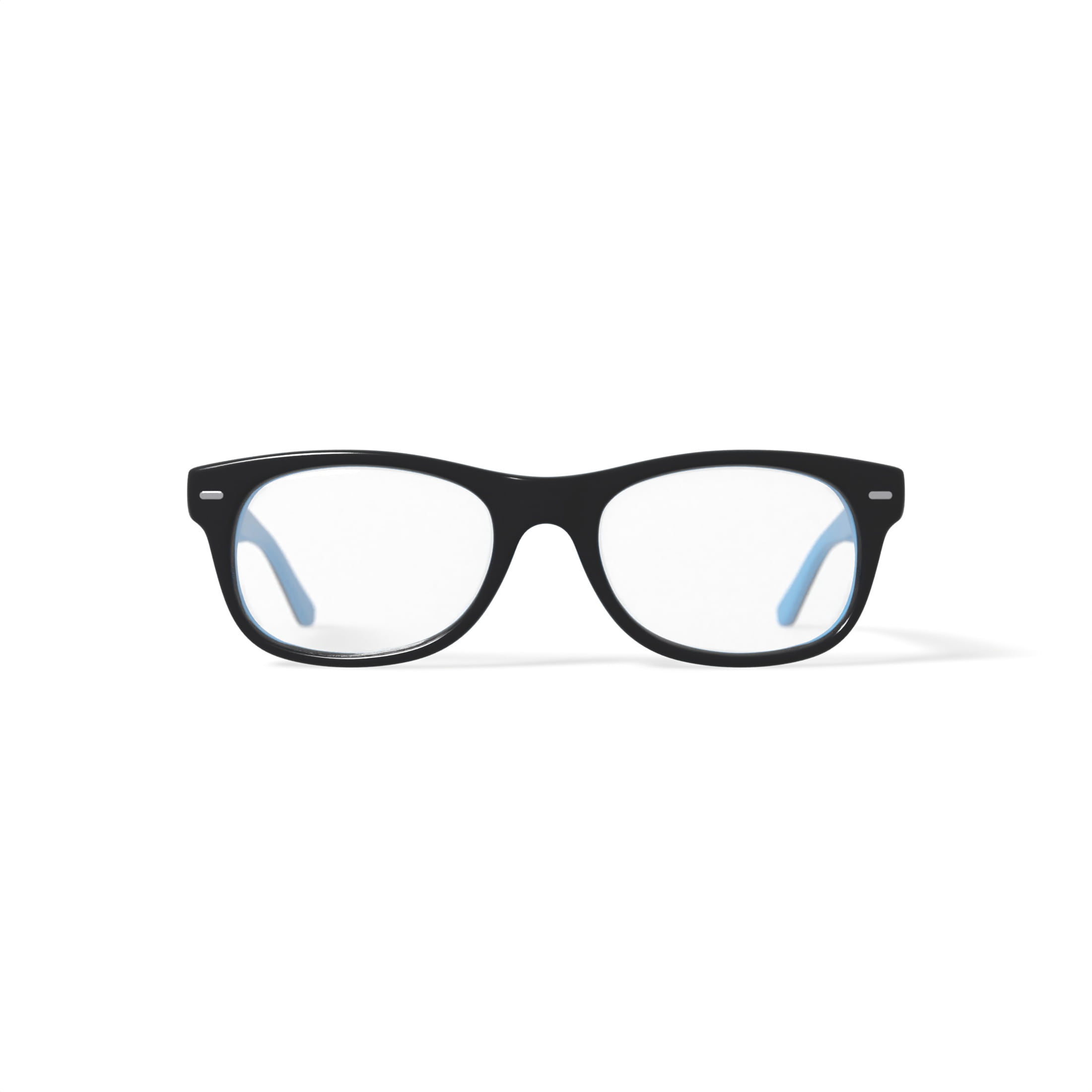 Walmart Women's FM19011 Square Prescription Eyeglasses with Case, Black/Blue