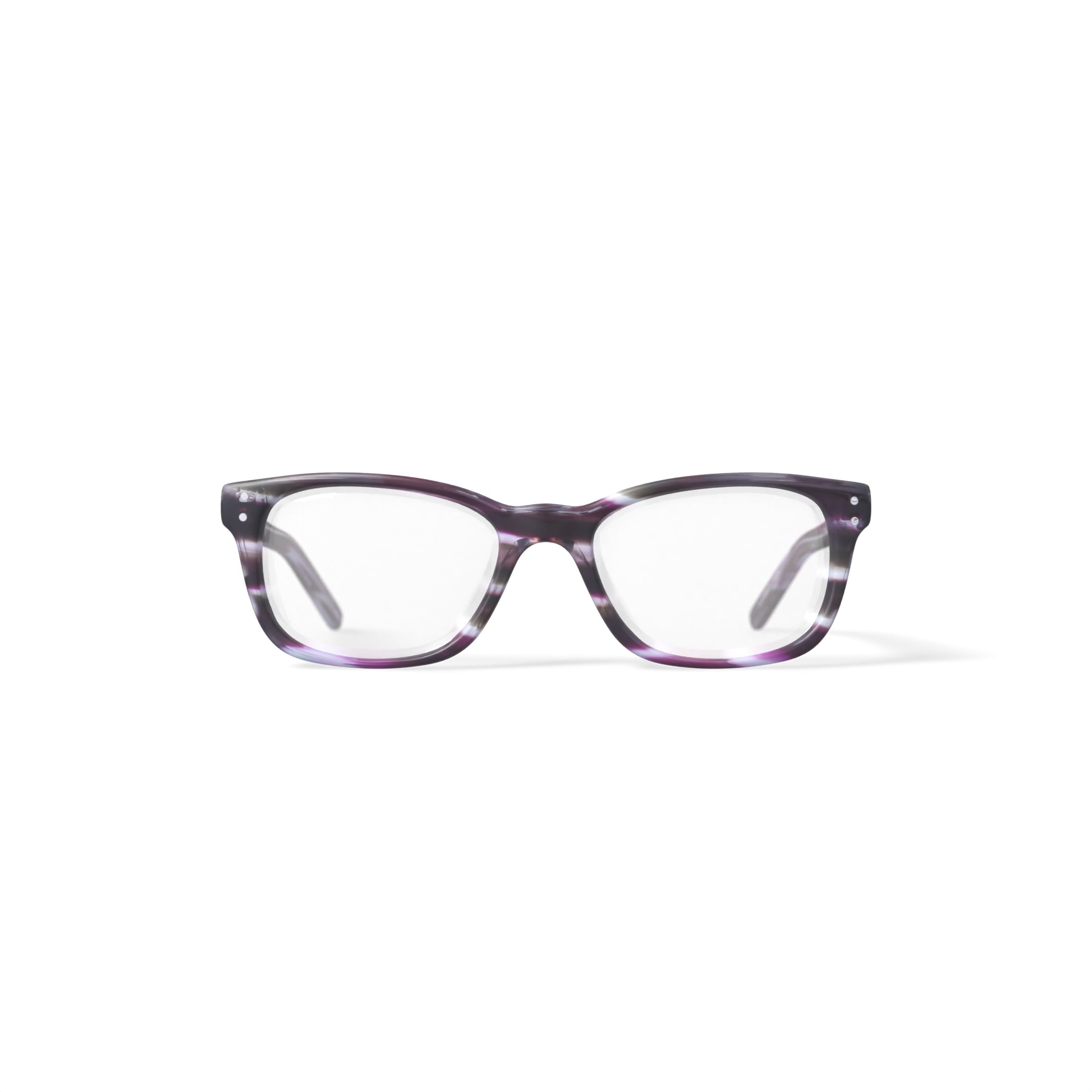 Walmart Youth FM13069 Square Prescription Eyeglasses with Case, Green/Purple Stripes