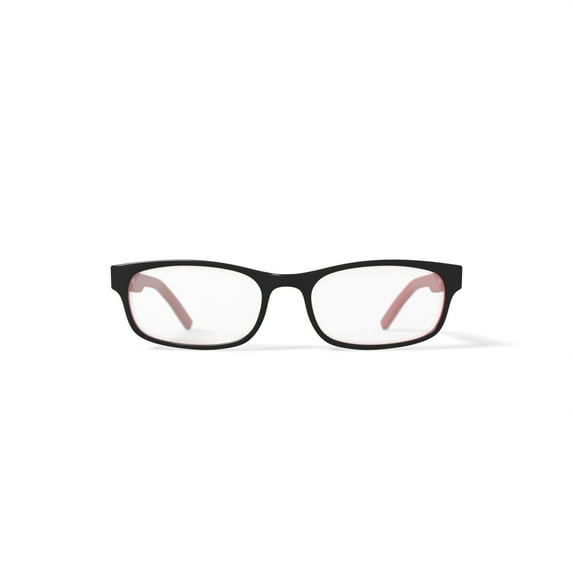 Walmart Youth FM17110 Rectangular Prescription Eyeglasses with Case, Black/Red