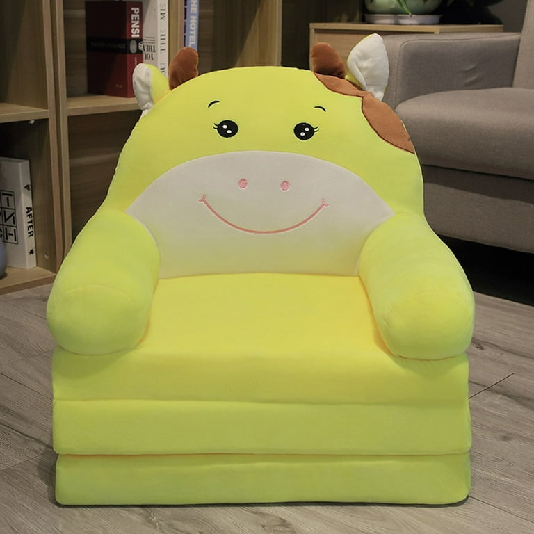 Walmart week Deals Plush Foldable Kids Sofa Backrest Armchair 2 In 1 Foldable Children Sofa Cute Cartoon Lazy Sofa Children Flip Open Sofa Bed For Living Room Bedroom Without Liner Filler Walmart