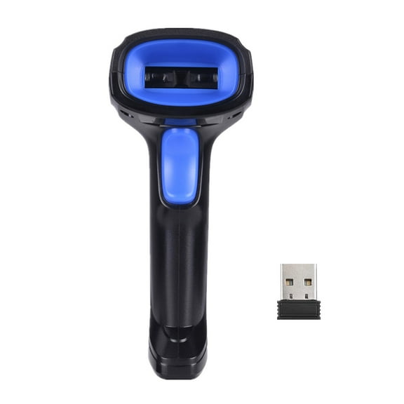 Walmeck 2-in-1 2.4G Wireless Barcode Scanner & USB Wired Barcode Scanner Automatic Handheld 1D Bar Code Scanner Reader with Rechargeable Battery USB Receiver USB Cable for Computer Laptop