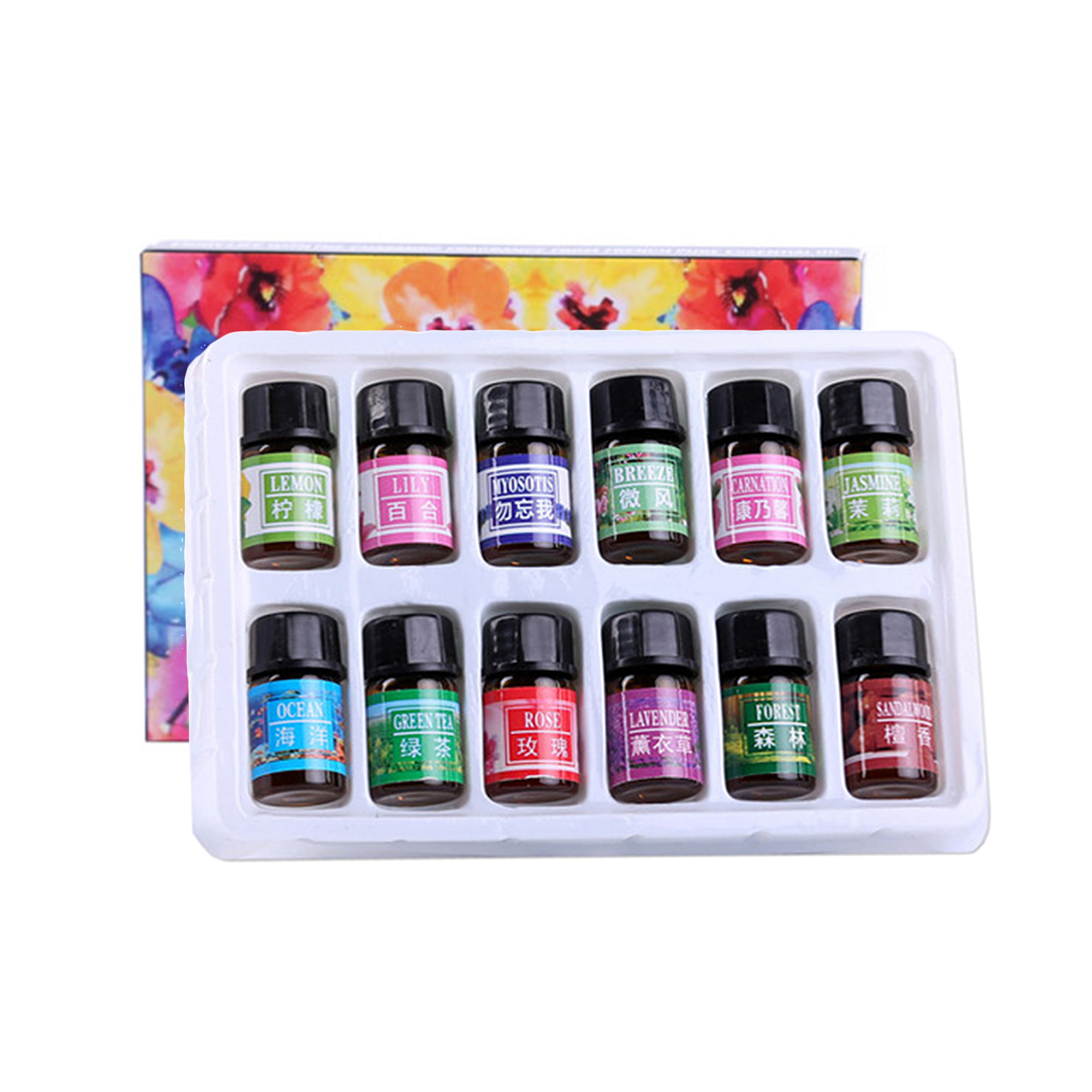 Walmeck 3ML 12PCS Natural Set Water-soluble Aroma Essential Aromatherapy Oil for Oil Diffuser Humidifier - image 1 of 7