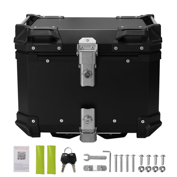 Walmeck 45L Motorcycle Rear Trunk Aluminum Alloy Luggage Casees Quick Release Motorbike Tail Storage Box Waterproof with 2 Keys