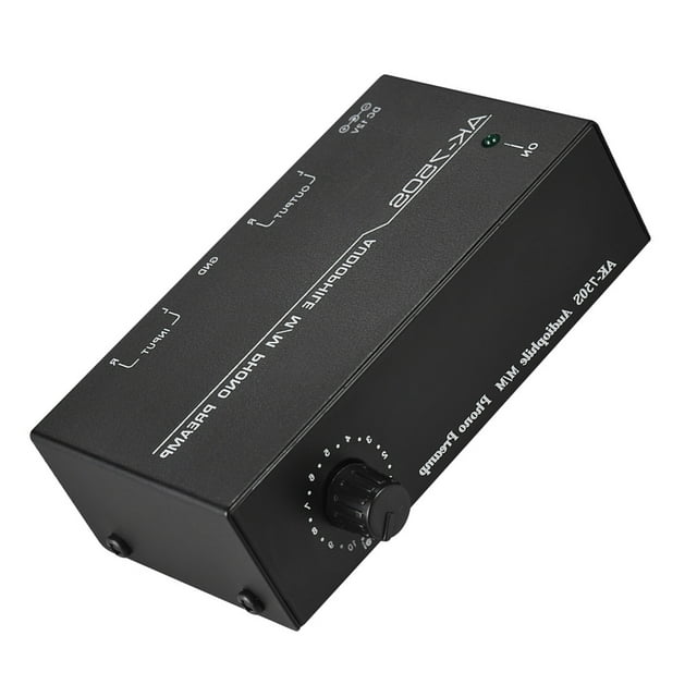 Walmeck Audiophile MM Phono Preamp Preamplifier with Level Controls RCA Input & Output Interfaces