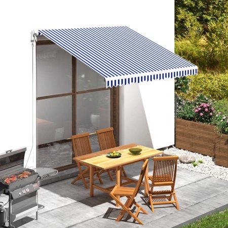 Walmeck Awning Canvas Blue & White 118.1".4"