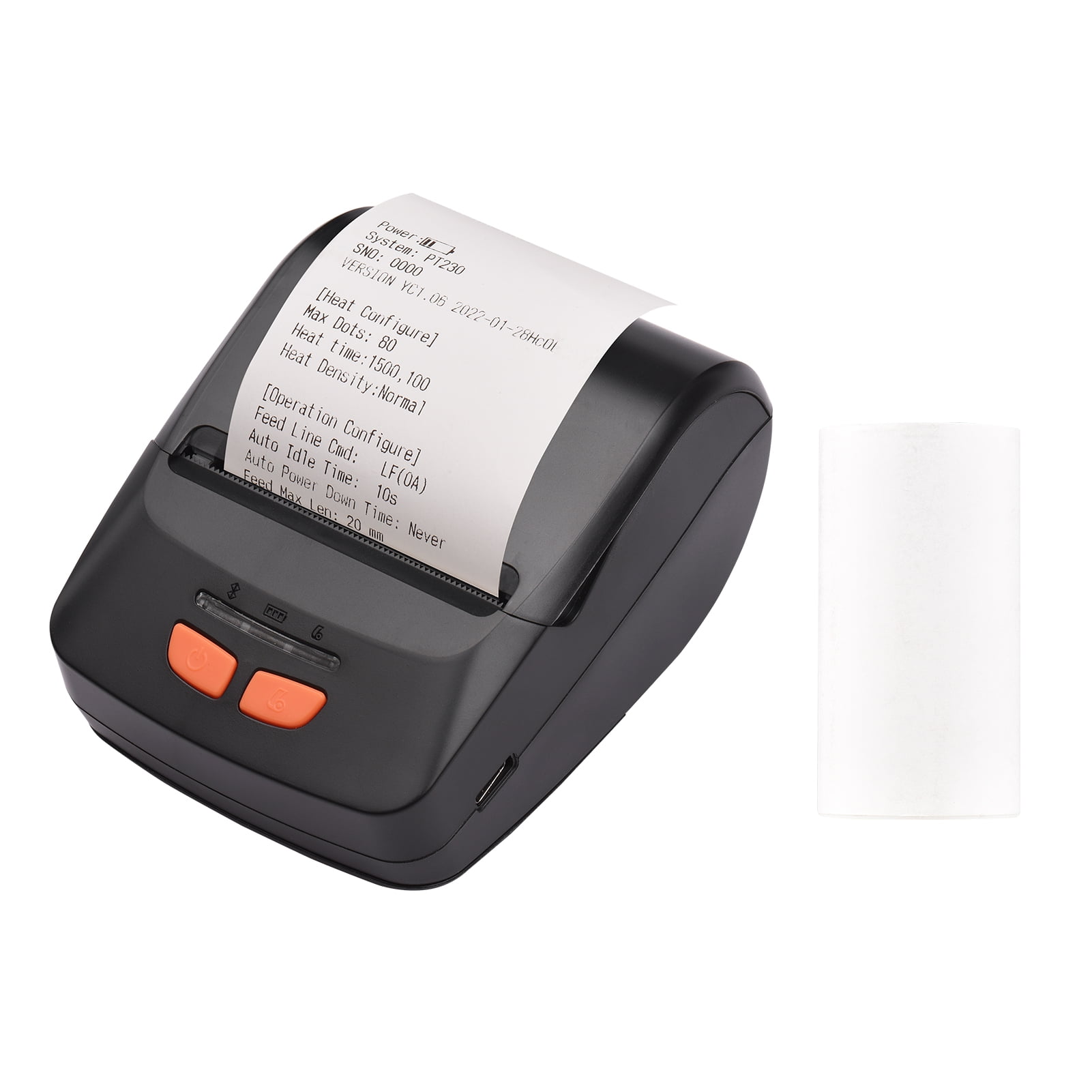 Walmeck Bisofice Label Printer Portable 58mm Mobile Thermal Printer Wireless BT Bill Ticket Printing with Rechargeable Battery for Restaurant Supermarket R
