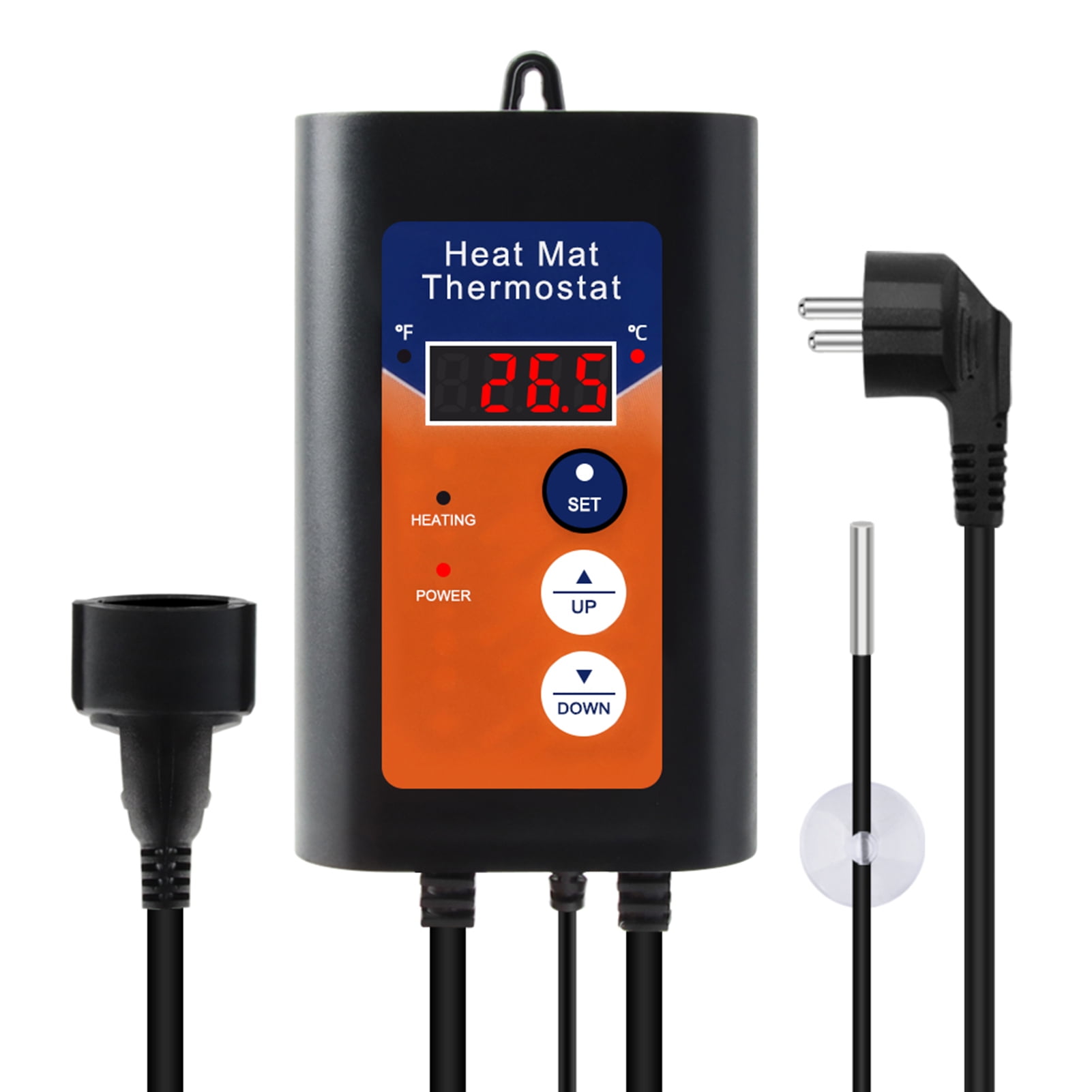 Walmeck Digital Heat Mat Thermostat 1000W 110V 41108℉ Temperature