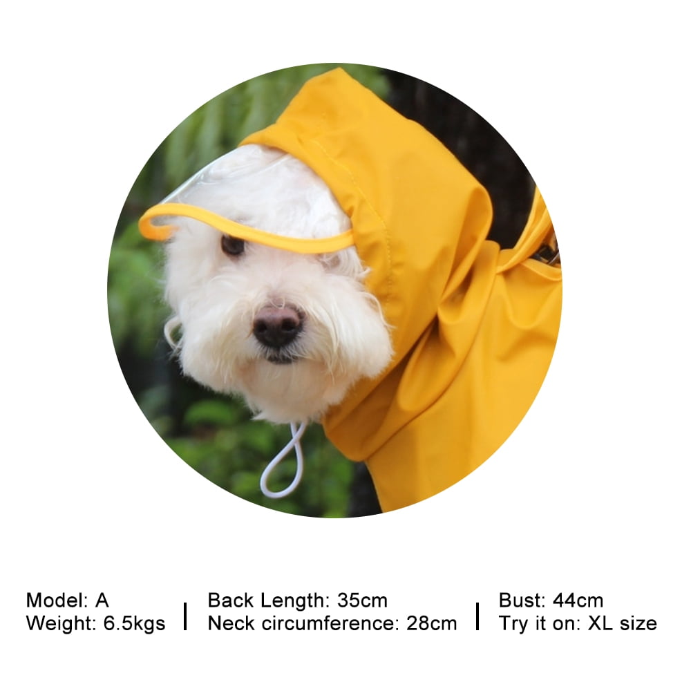 Walmeck Dog Raincoat with Clear Hood Poncho Rain Jacket for Small