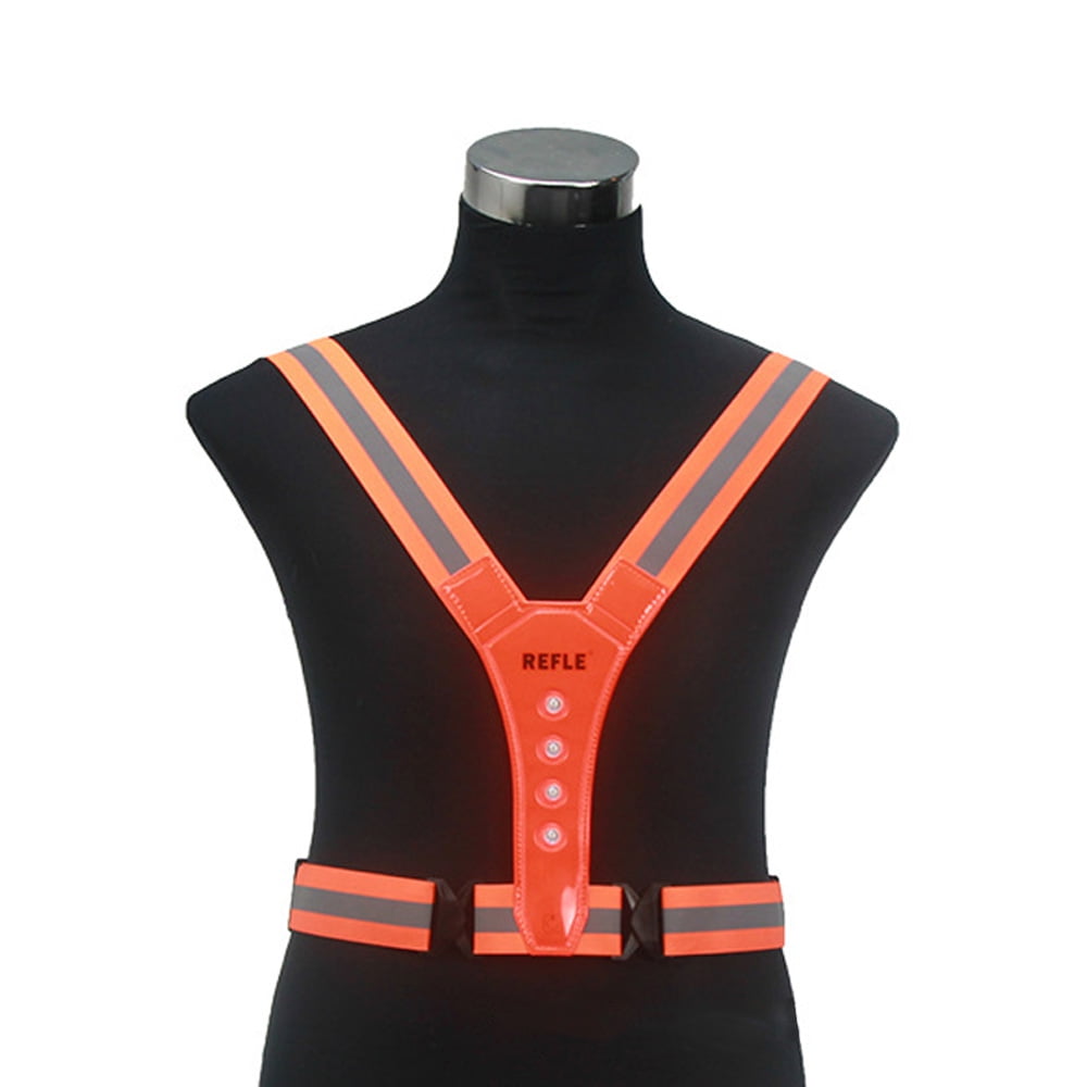 Walmeck Elastic LED Reflective Vest for Runners, Walkers, and Cyclists
