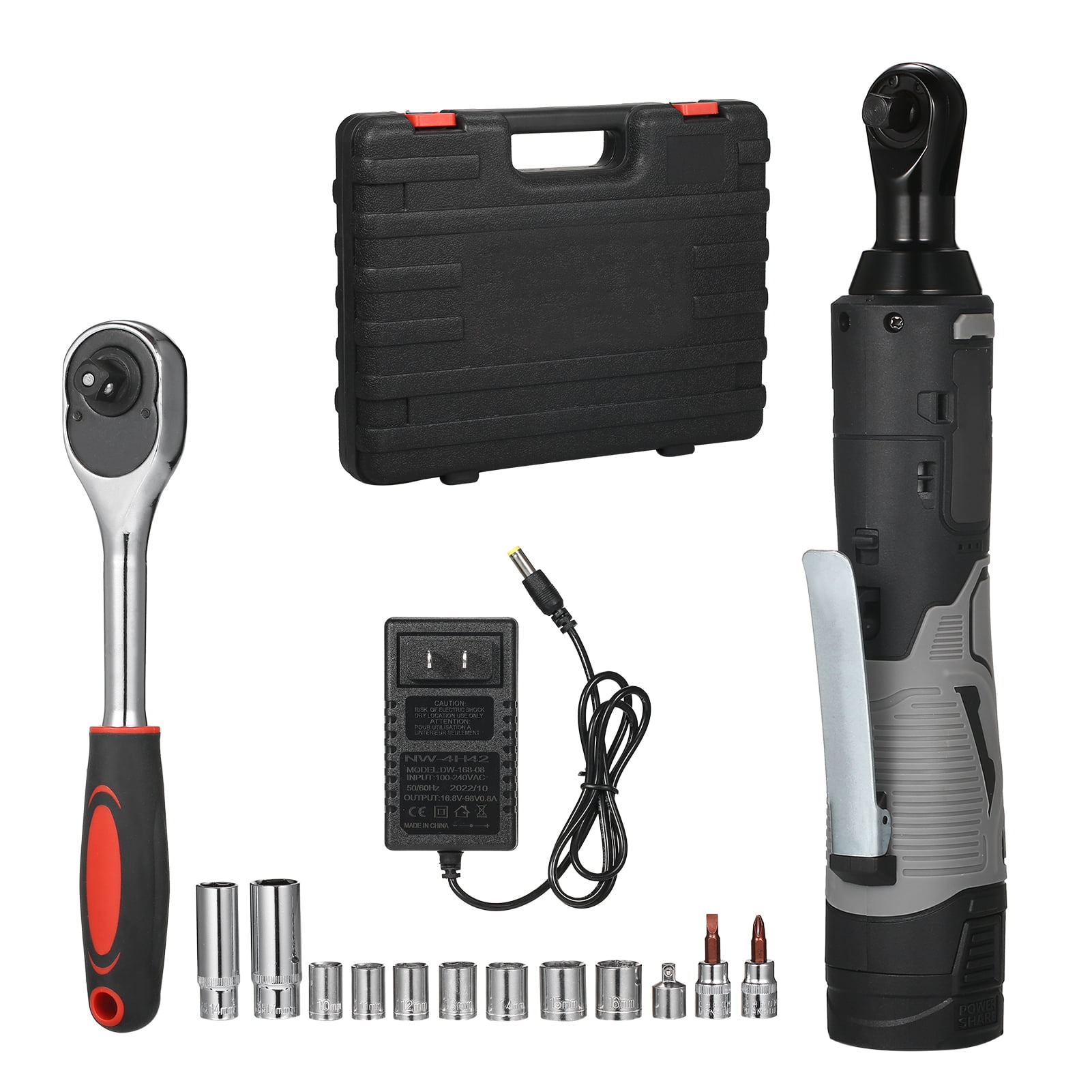 Walmeck Electric Ratchet Wrench 3/8 Cordless Ratchet Wrench Set, 220RPM