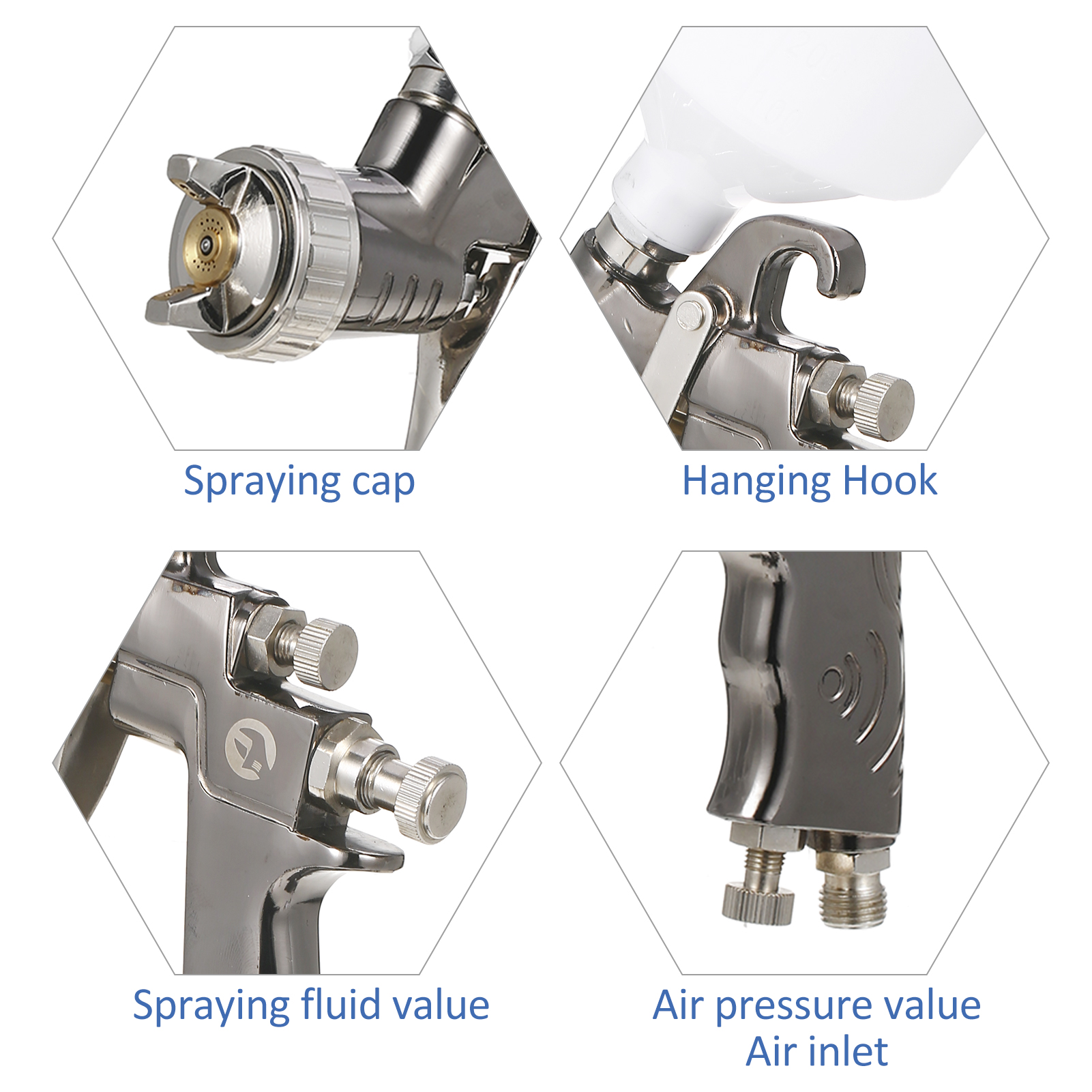 Walmeck High Low Pressure Gravity Feed Paint Sprayer with 600ml Cup 1