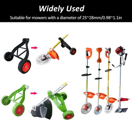 Walmeck Labor-Saving Auxiliary Wheel of -Ion Mower Adjustable Support Wheels Set for Cordless Grass Trimmer