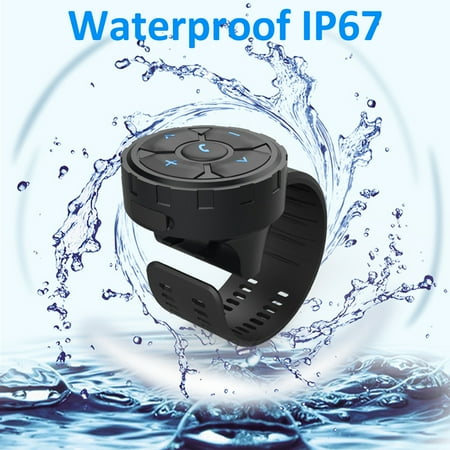 Walmeck Media Button Remote Control and Call,IPX67 Waterproof BT Media Button for Car Bike Motorbike Compatible With Galaxy Any Android Device
