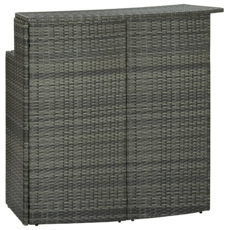 Walmeck Patio Bar Table Gray 47.2"x21.7"x43.3" Poly Rattan