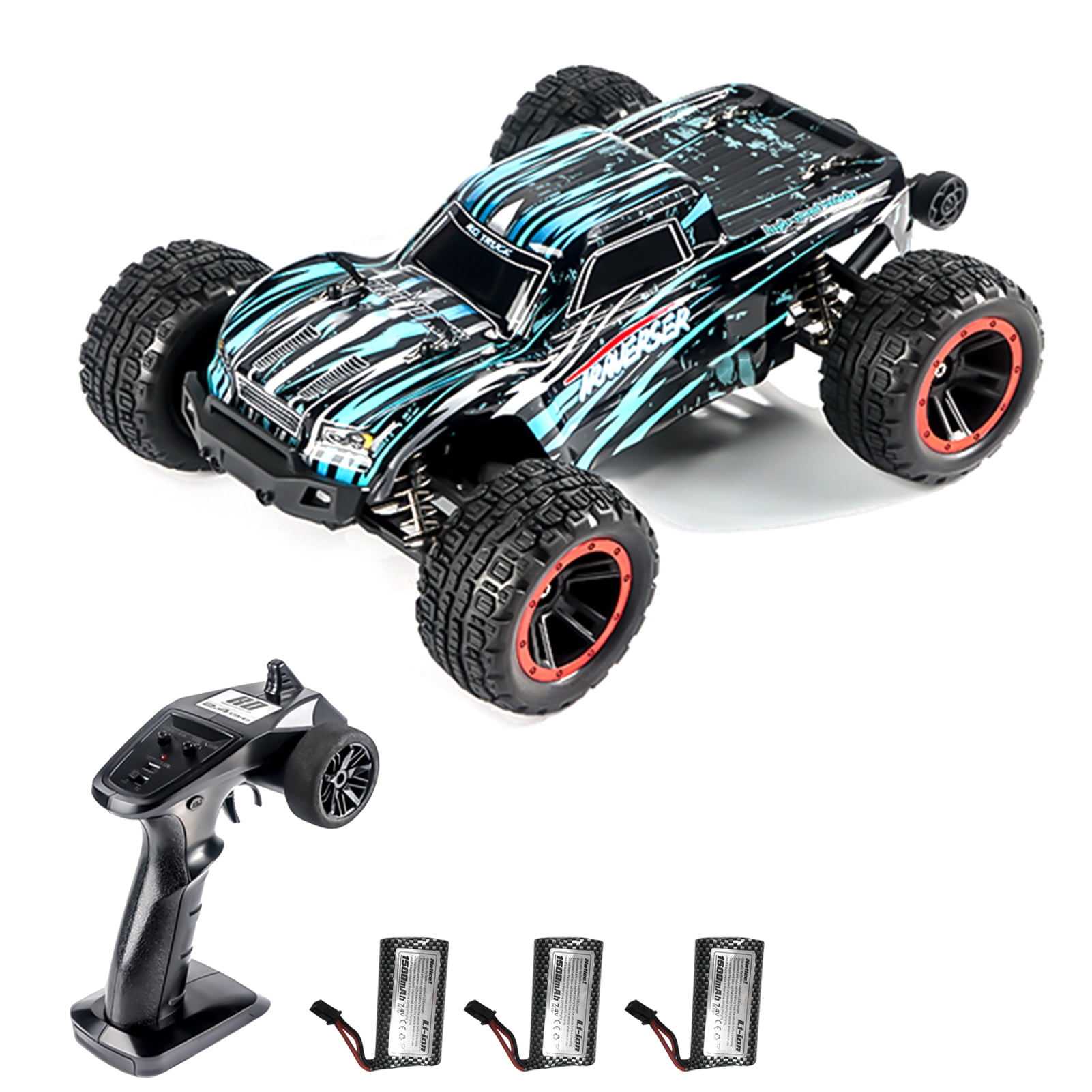 Walmeck Remote control car,Battery 4WD Car Vehicle Toy Brushed 4WD Remote OffRoad Remote Car