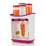 Walmeck Reusable Baby Food Pouches Homemade Baby Food Storage Containers Squeeze Station Puree Pouches Maker for Babies and Toddlers Dishwasher Freezer BPA Free with 10 Disposable Pouches