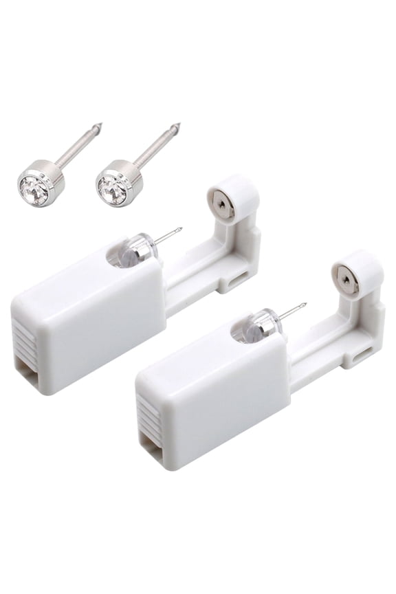 Self Ear Piercing Tool White Self Piercing Kit Disposable Ear Piercer with Ear Studs