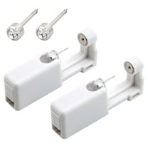 Walmeck Self Ear Piercing Tool White Self Piercing Kit Disposable Ear Piercer with Ear Studs