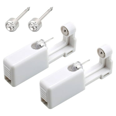 Walmeck Self Ear Piercing Tool White Self Piercing Kit Disposable Ear Piercer with Ear Studs