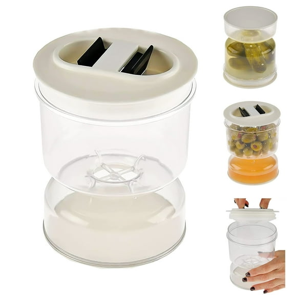 Walmeck Storage tanks,Container Flip Lid Container Jar Pickle Juice Pickle Olive Jar Wet Dry Container Pickle Jar Flip Dry Container Flip Juice Wet Dry Flip Pickles Olives 2pcs Juice Pickle Container