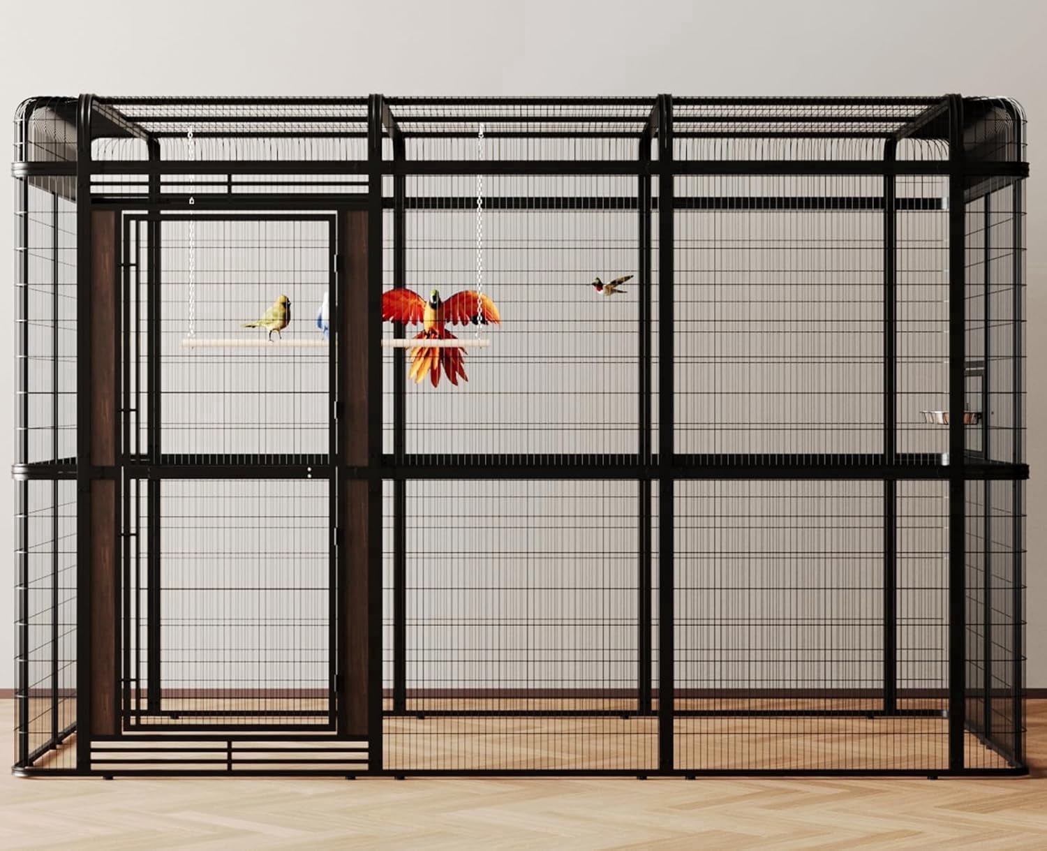 Walnest 10ft Extra Large Birdcage Heavy Duty Bird Aviary with 2 Feeding ...