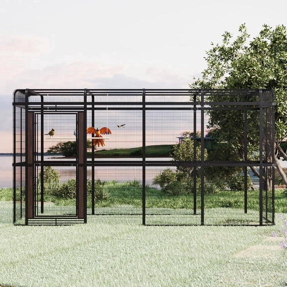 Walnest 12.9ft XXL Walk in Aviary Heavy Duty Bird Cage with 2 Feeding ...