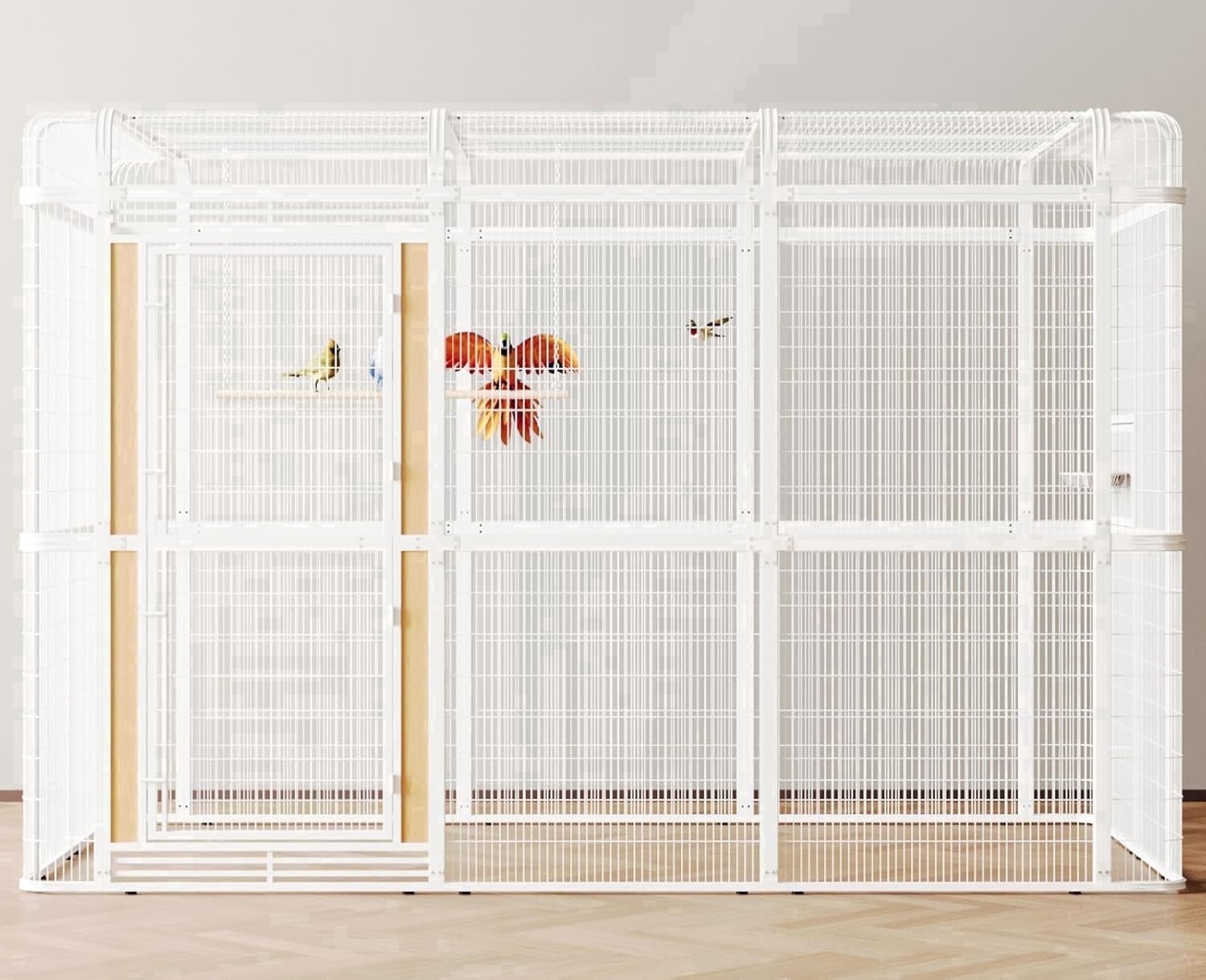 Walnest 10ft Extra Large Birdcage Heavy Duty Bird Aviary with 2 Feeding ...