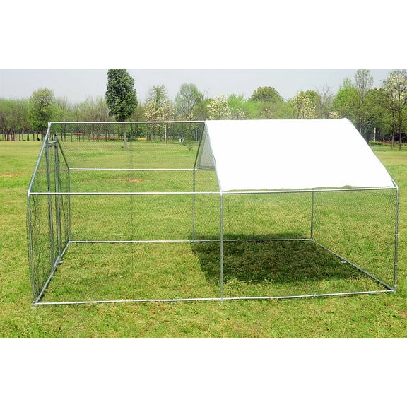 Walnest 13x10 ft  Metal Large Chicken Coop,Walk-in Backyard Hen House Run Poultry Rabbit Large Cage