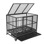 Walnest 36"H Heavy Duty Dog Cage Small Dog Crate Mini Medium Pets Playpen W/ Tray&Wheels