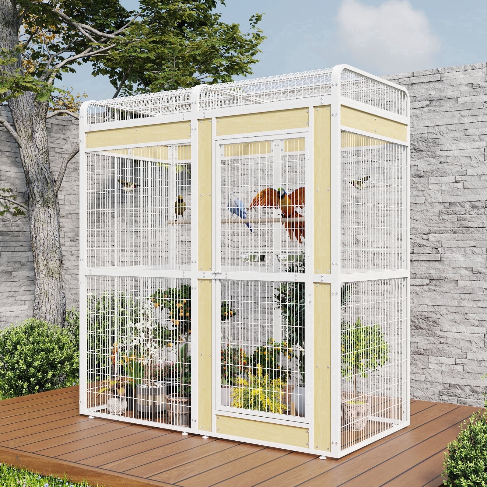 Walnest (69in) Large Birdcage Heavy Duty Bird Aviary with 2 Feeding Bowls& Feedable Door for Parrot Eagle Pigeon Hornbill