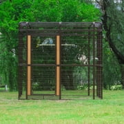 Walnest 87 inch Large Walk in Iron Aviary Bird Cage with 2 Feeding Bowls,Birdcage for Macaws Canaries Parrots Budgie Lovebirds(Brown)