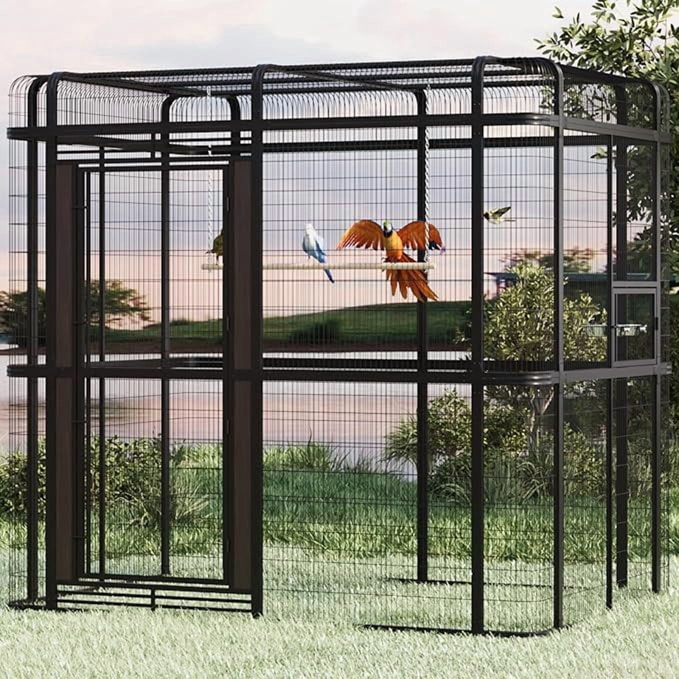 Walnest (87in)Extra Large Birdcage Heavy Duty Bird Aviary with 2 ...