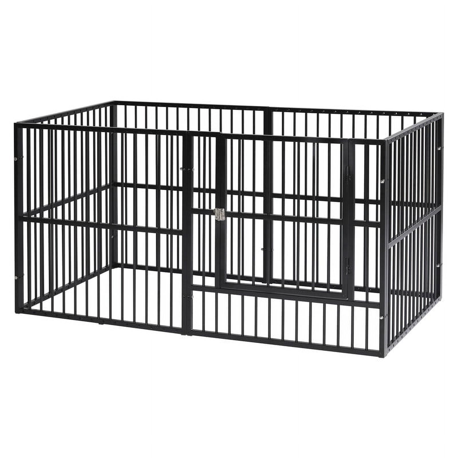 Walnest Dog Playpen,6 Panels 31.5" Height Metal Mesh Dog Fence Exercise Pen Dog Kennel with Doors,Foldable Detachable Multiple Shape Pet Puppy Playpen,Black