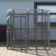 Walnest Large Walk-in Cage 77-inch Heavy Duty Bird Cage Outdoor Diamond Grid Aviary Parrot Cage with 2 Feeding BowlsSliver
