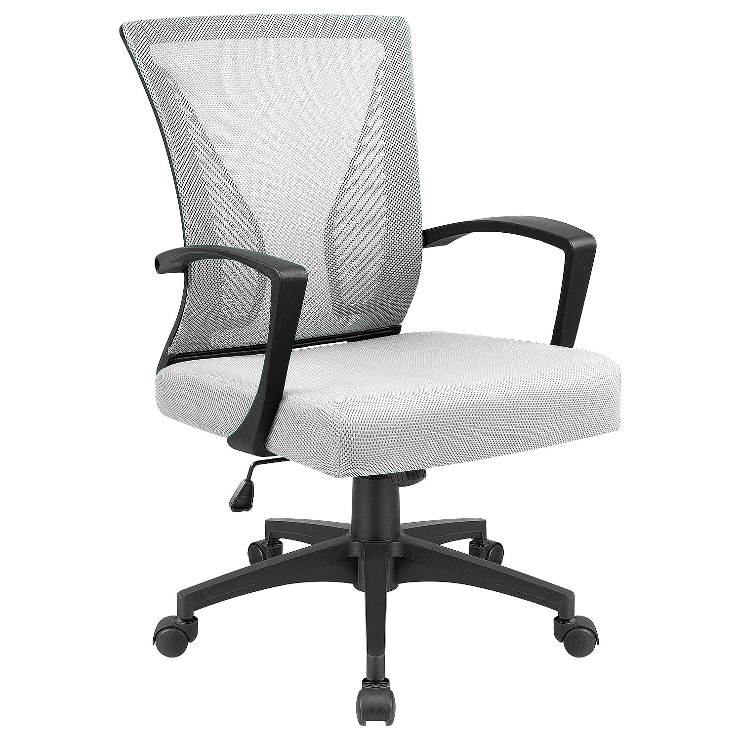 Walnew Mid-back Mesh Office Chair Desk Chair Computer Task Chair with Lumbar Support and Armrest(White)