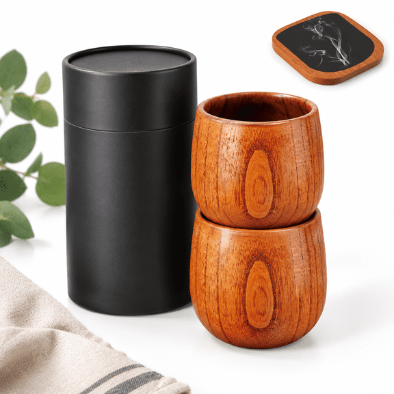 Walnut 10 Ounce Handcrafted Charred Solid Oak Wooden Tumbler