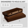 thumbnail image 1 of Walnut 12 inch Floating Shelf, High End Solid Real Wood Small 12inch Floating Shelves for Wall Mounted, Dark Brown 12in Floating Shelves, Heavy Duty Bracket, 12 X 6.5 X 1.75 inches, Set of 2, 1 of 5
