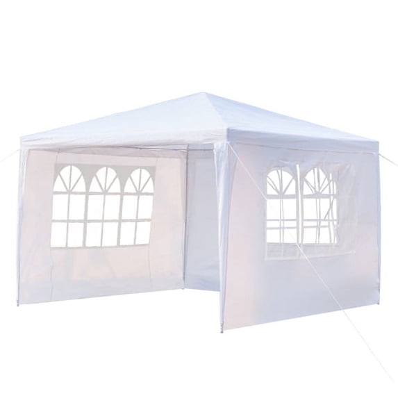Walnut 3 x 3m Three/Four Sides Waterproof Tent with Spiral Tubes Wedding Tent Outdoor Gazebo Heavy Duty Pavilion Event