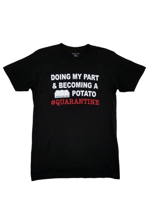 Mens Black Doing My Part Couch Potato #Quarantine Covid T-Shirt M