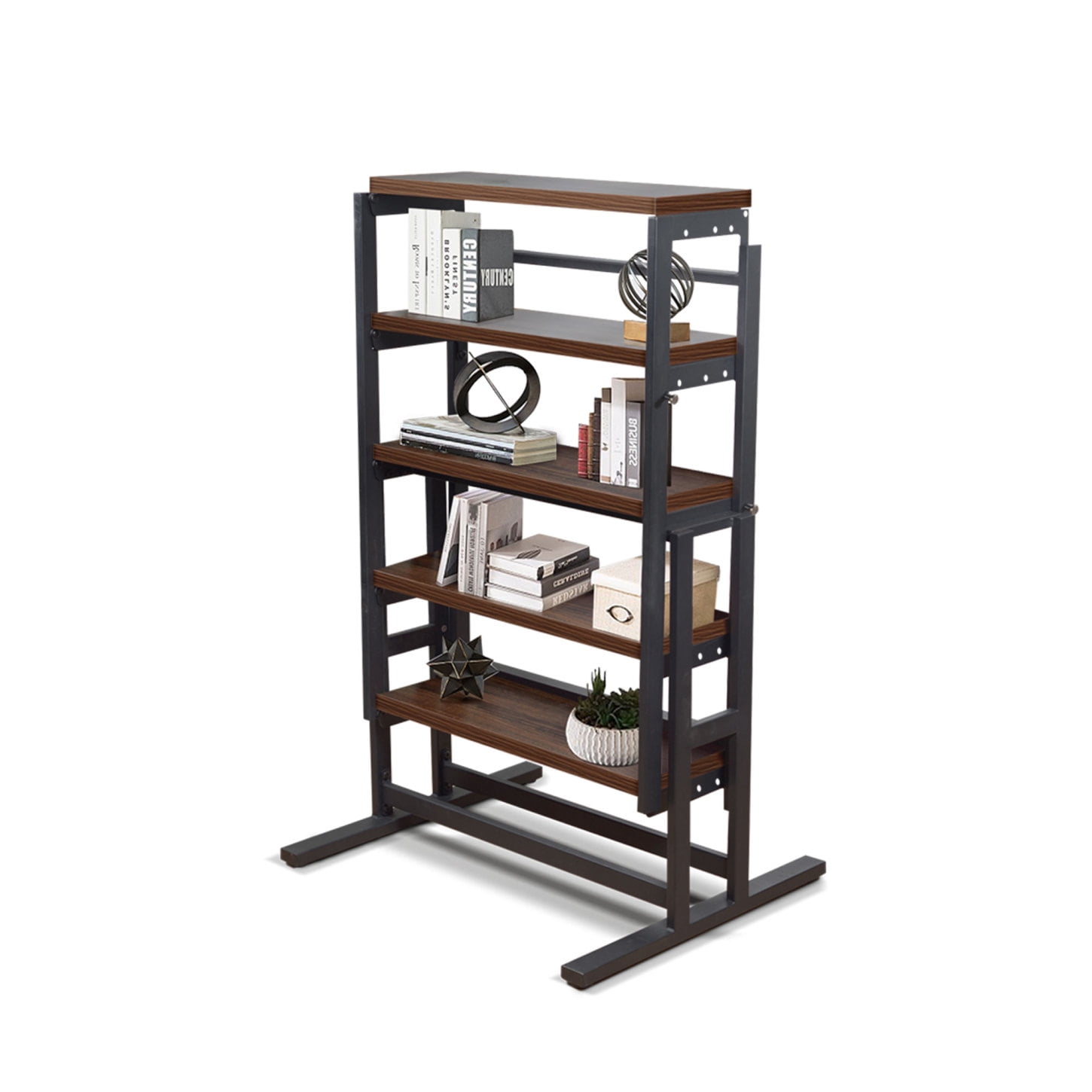 Walnut & Black Solid Wood Folding Conversion Table, Multifunctional