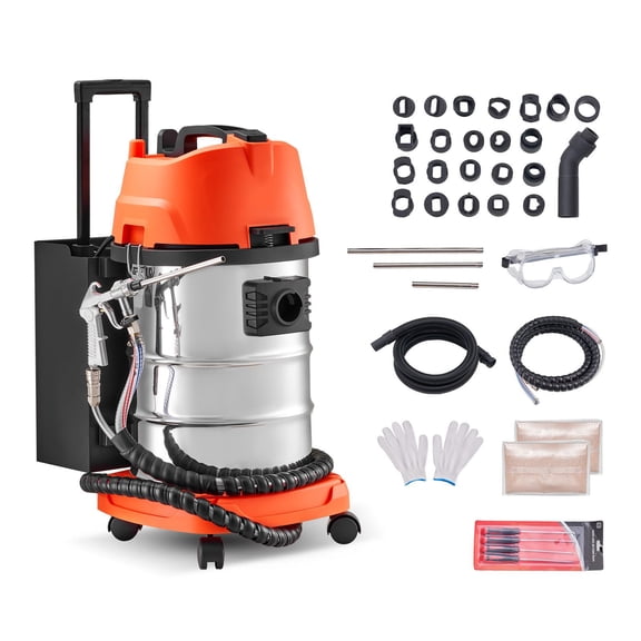 Walnut Blaster Kit for Carbon Cleaning, 1200W Sand Blaster with Built-in Vacuum, Extension Nozzle Sandblaster Gun, and 5.5lbs Wa