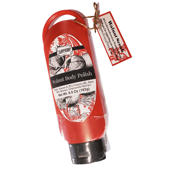 Walnut Body Polish, Exfoliating Scrub, Creamy Texture, Paraben-Free, Mineral Oil-Free, with Pro-Vitamin B5, Vitamin E, by SloppySoap