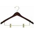 thumbnail image 1 of Walnut & Brass Contoured Combination Hanger, 1 of 1