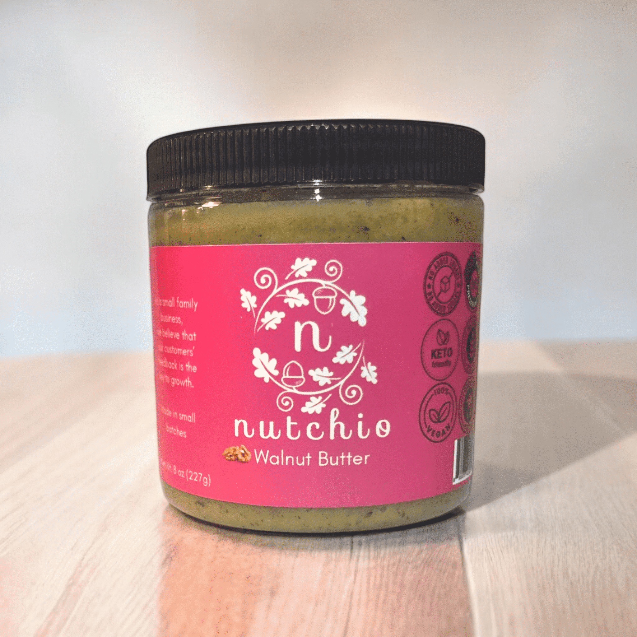 Nutchio Walnut Butter, Clean-Ingredients, 8 oz